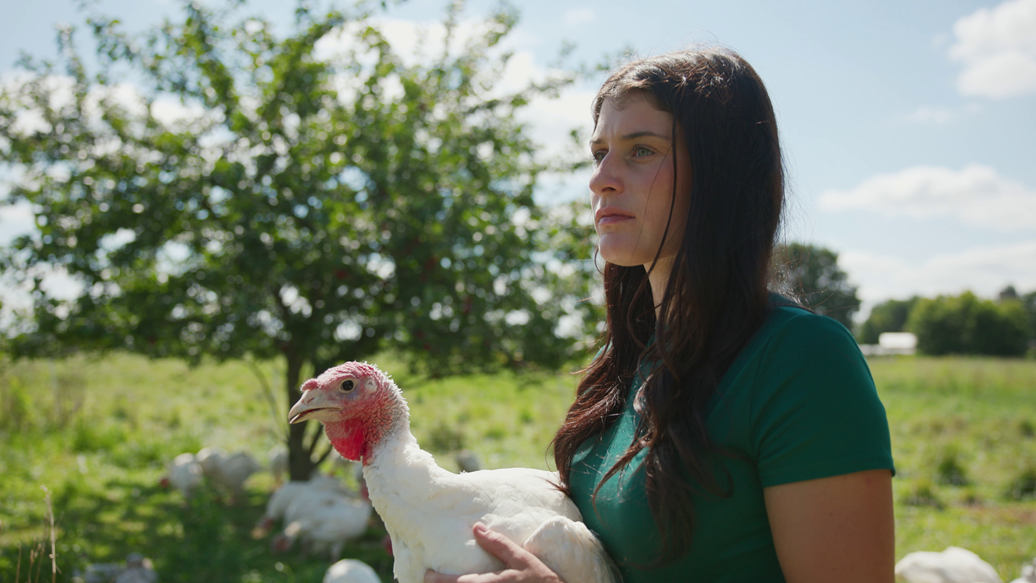 ellyse holding a turkey