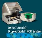 Image of a white and green QX200 AutoDG Droplet Digital PCR System