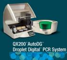 Image of a white and green QX200 AutoDG Droplet Digital PCR System