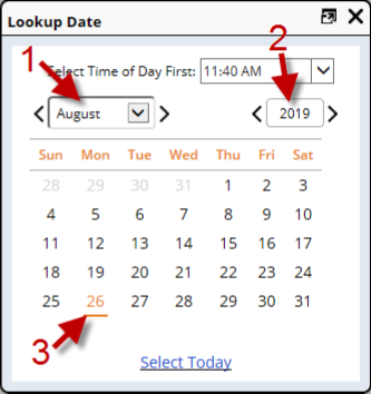 Calendar Lookup Info
