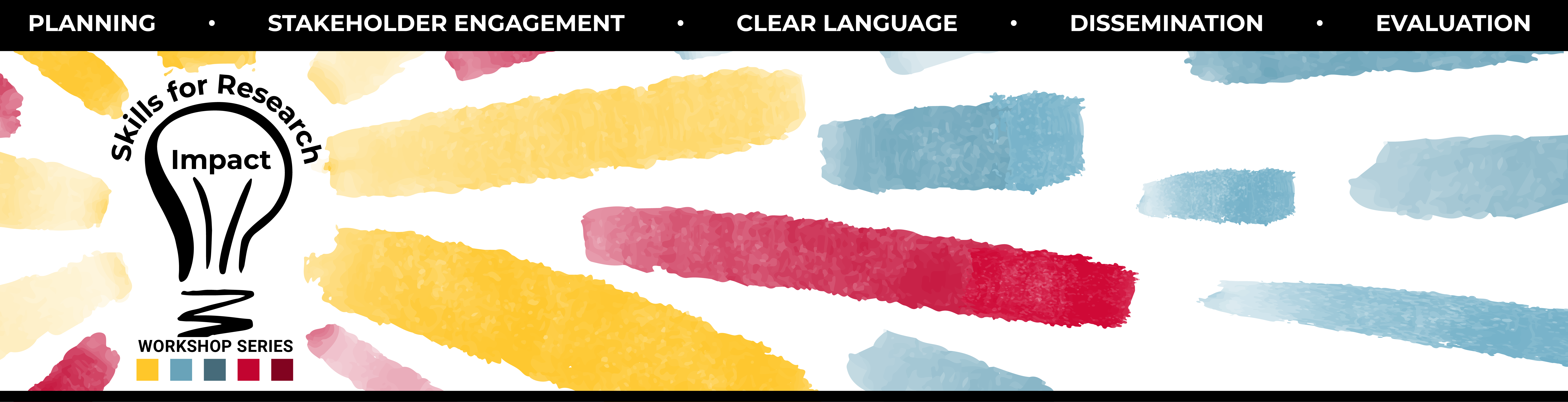 Promotional banner for the Skills for Research Impact workshop series