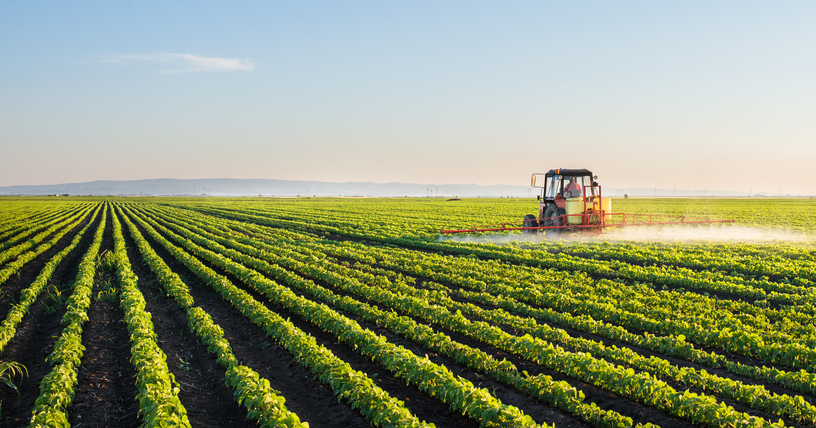 Image of a tractor in field