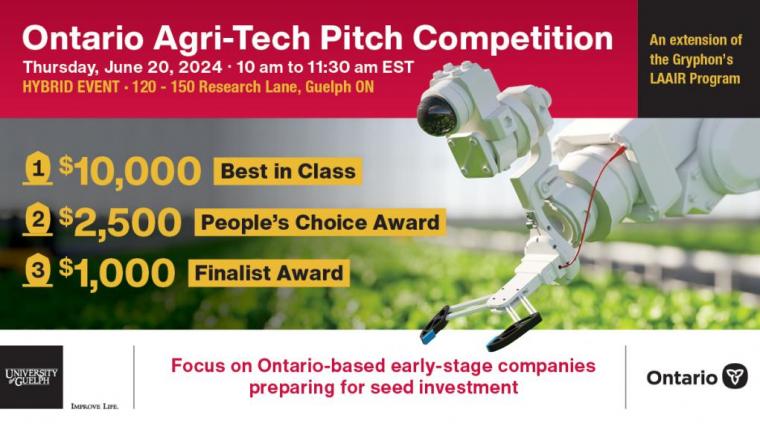 Event graphic depicts a high-tech greenhouse robot and gives the location, date and prize information as detailed on the RIO website link in the story