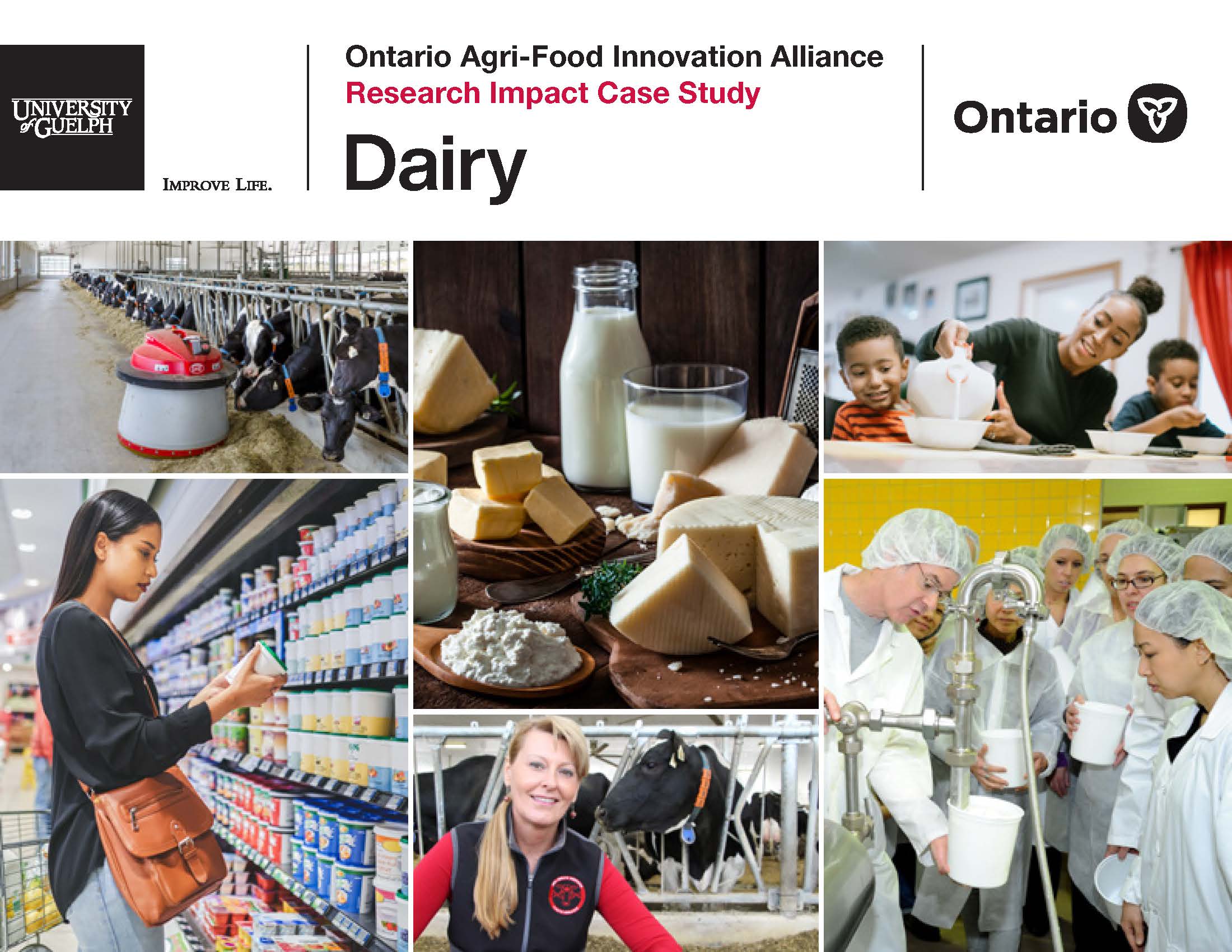 Cover of the Ontario Agri-Food Innovation Alliance Research Impact Case Study: Dairy