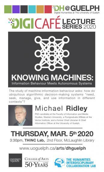 Poster of Michael Ridley's lecture on March 5, 2020