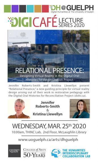 Poster of Relational Presence DigiCafe talk with Jennifer Roberts-Smith & Kristina Llewellyn