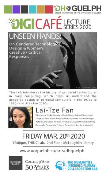 Posting showing hands in the air and a headshot of Lai-Tze Fan