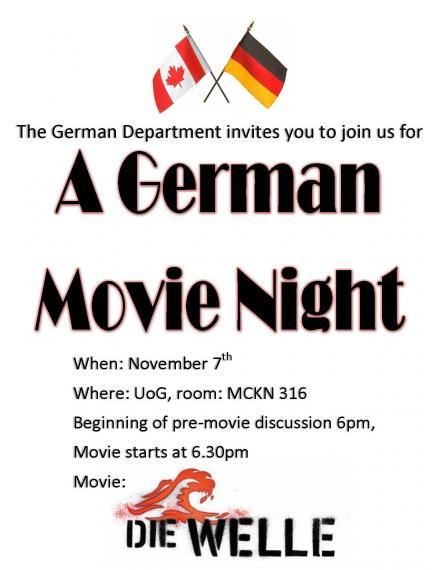 Poster for German Movie night screening of "Die Welle"