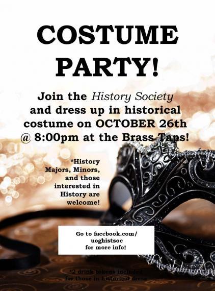 Poster for History Society Costume Party