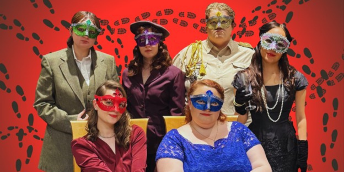Red Herring. A group of people wearing masks.