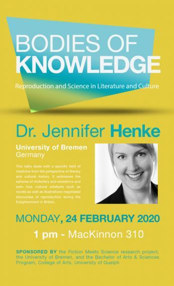 Poster of Dr. Jennifer Henke for her talk on Feb. 24, 2020