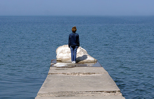 woman looking at water