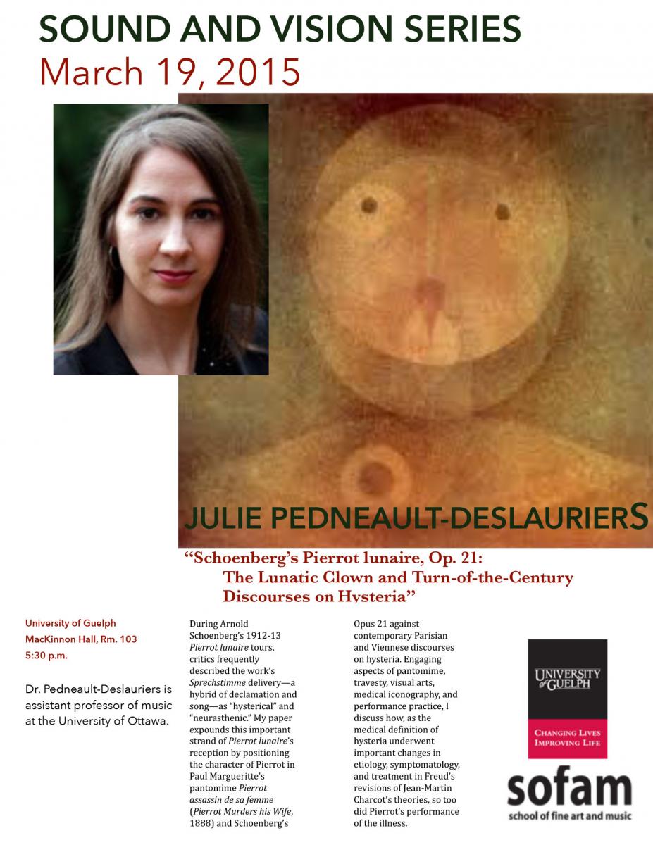 poster for visiting speaker julia pedneault-deslariers