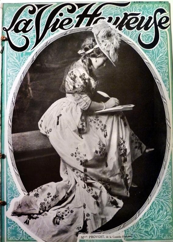 Picture of a Belle Epoque lady sitting and writing