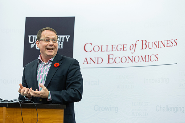 Guelph MPP Mike Schreiner at the event