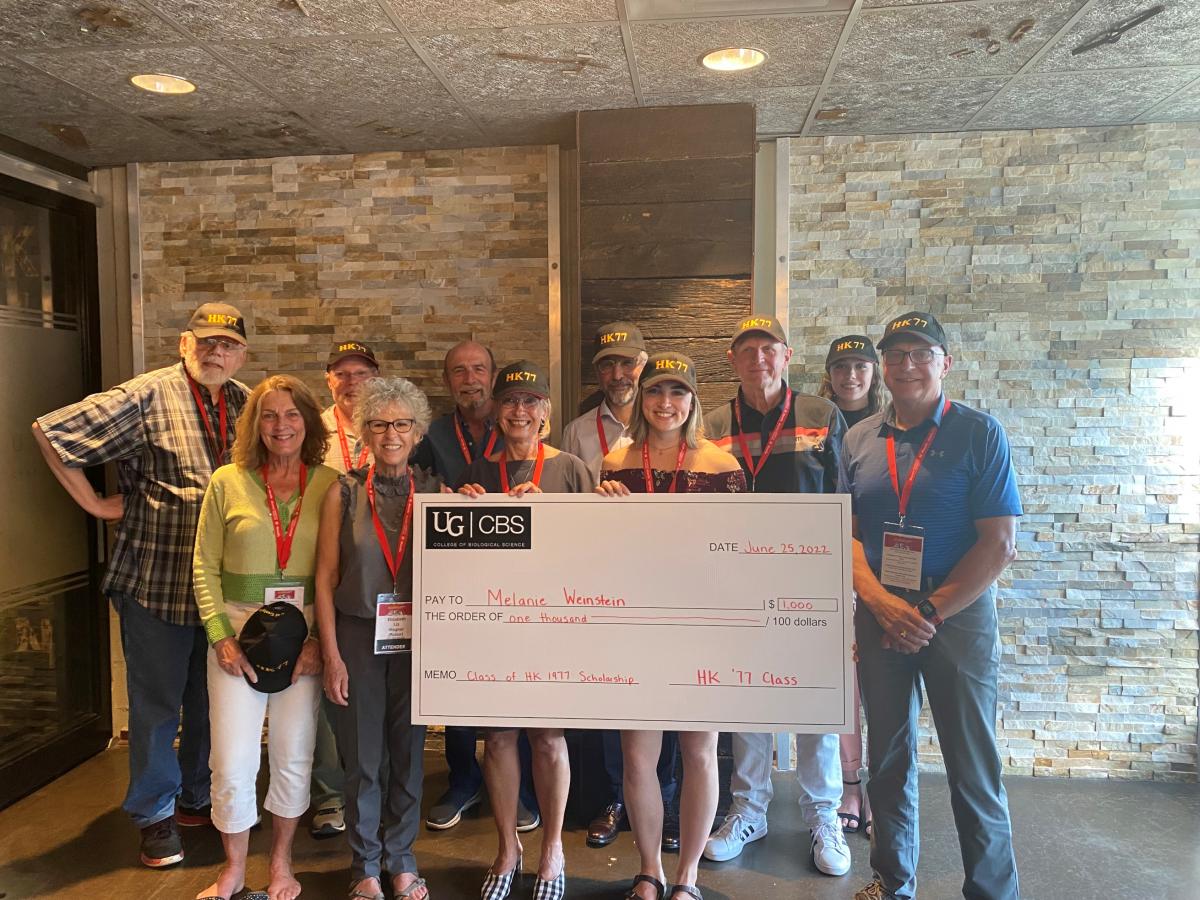 Class of Human Kinetics 1977 with their inaugural award recipient during Alumni & Reunion Week 2022