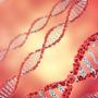 DNA molecules with red background