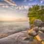 shoreline by lake