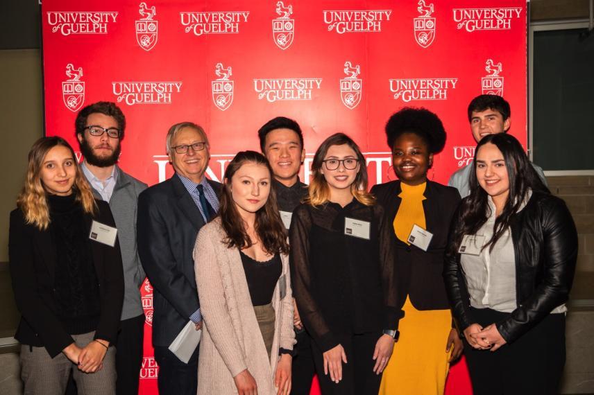 Interim Dean Glen Van Der Kraak with some of the 2019 CBS Award recipients