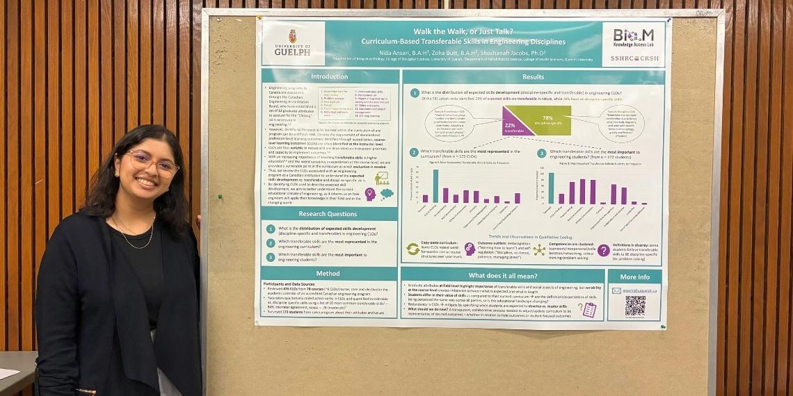 Nida Ansari with her research poster