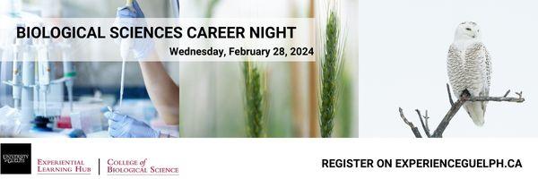 collage of images with "Biological Sciences Career Night"