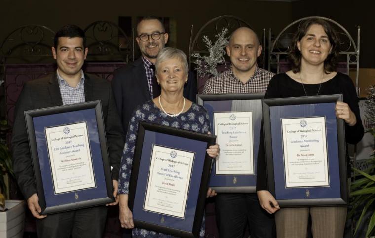 2017 Teaching Award Winners with the Dean of CBS