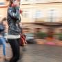 person walking and talking
