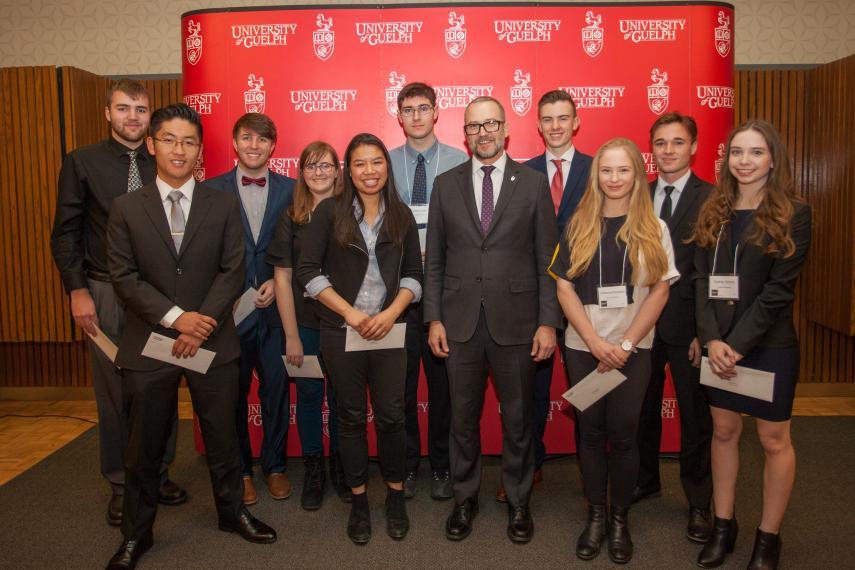 2017 First Year Dean's Scholarship Award Recipients with Dean Jonathan Newman