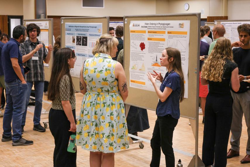 A wide angle shot of the CCMPS undergraduate showcase and competition in PCH.