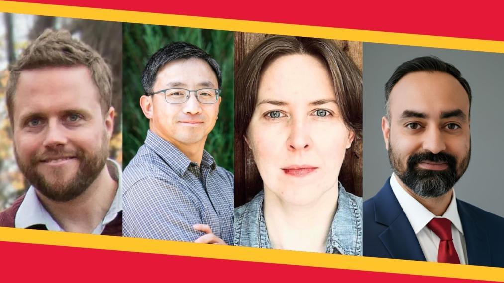 U of G computing researchers from left: Dr. Neil Bruce, Dr. Minglun Gong, Dr. Yulia Kotseruba, Dr. Gurjit Randhawa