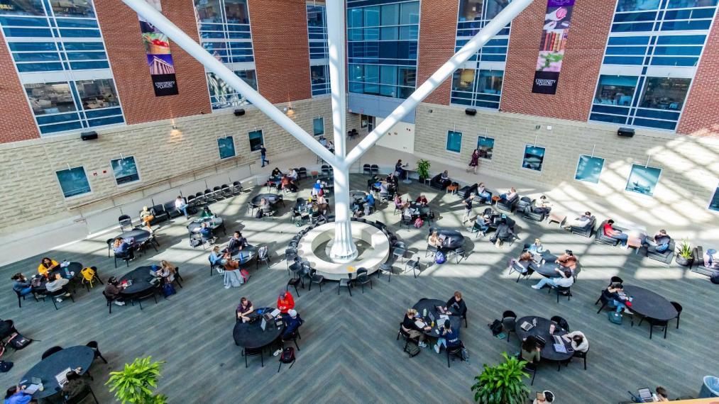 The Science Complex Waasamowin Atrium, taken from above.