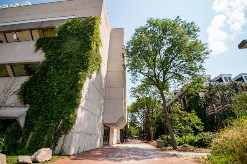 MacNaughton Building in the summer.