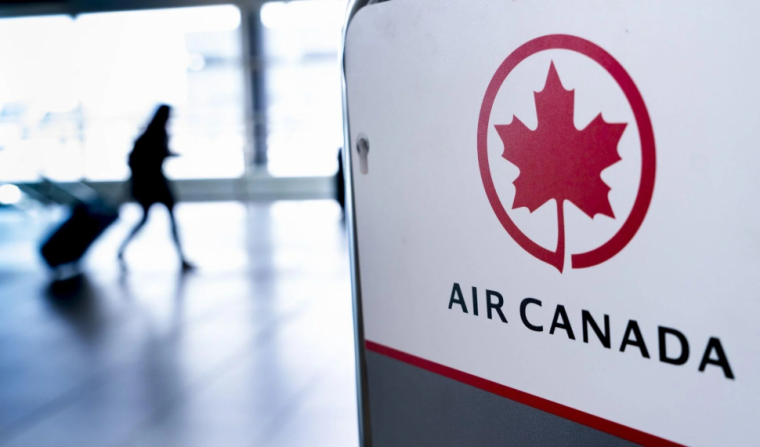 Air Canada logo at the airport.