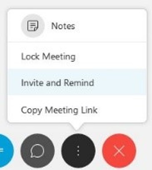 Invite and Remind menu options within the More Options button