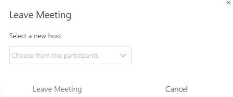 Select a new host pop up once a host leaves a meeting image