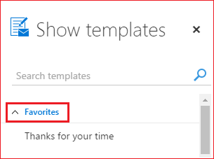  Show Templates Window with Favorites highlighted