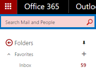 Outlook search mail and people box
