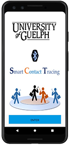 Image of Smart Contact Tracing application on phone screen