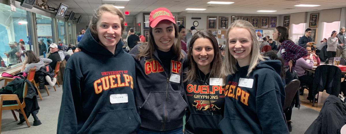 Alumni at curling event