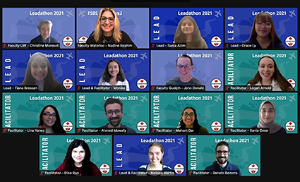 Screenshot of facilitators on online Leadathon forum