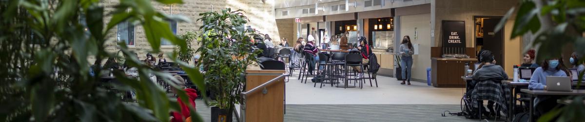 Students studying in Summerlee Science Complex