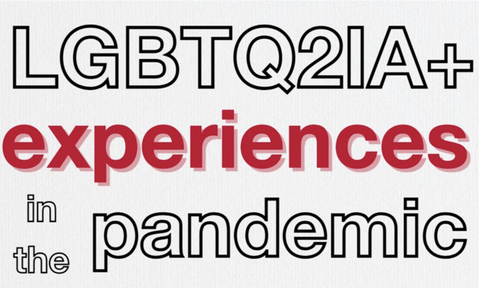 Promotional image with text: LGBTQ2IA+ experiences in the pandemic