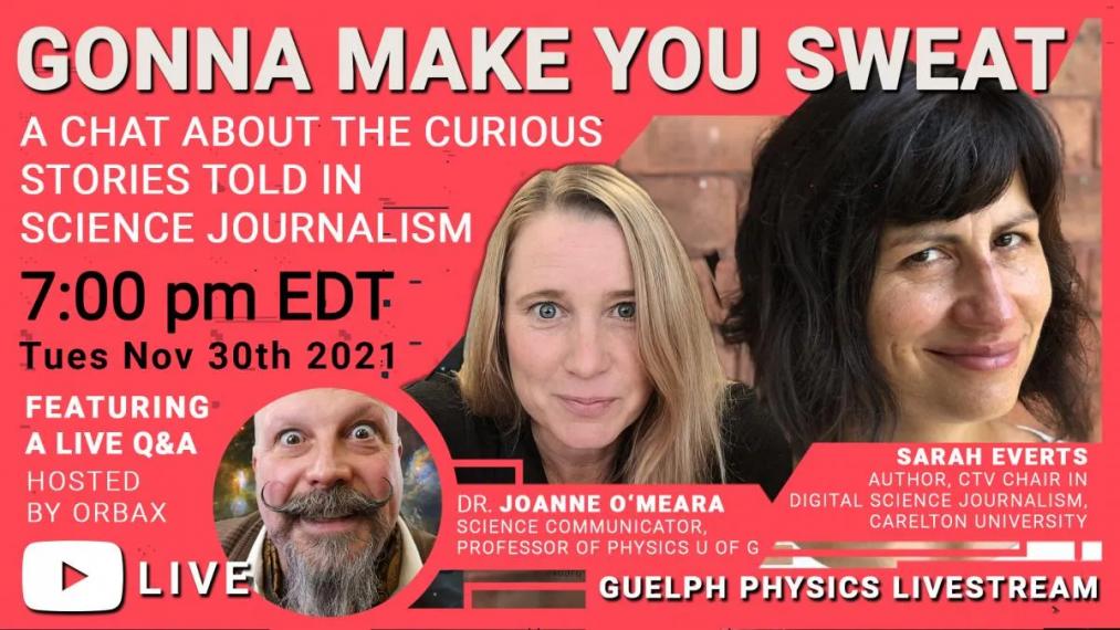 Promotional photo for the Gonna Make You Sweat Livestream from the University of Guelph Physics Department