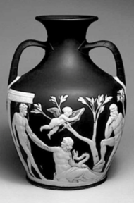 Reconstructed Portland vase, a Roman glass vase dated between AD 1 and AD 25.