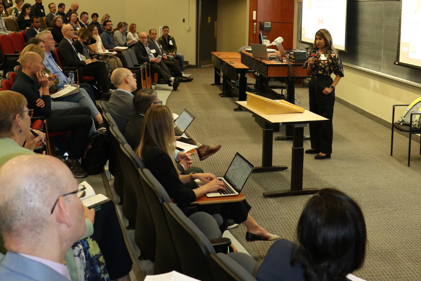 Vidya ShankarNarayan, CIO AAFC, presents at the conference