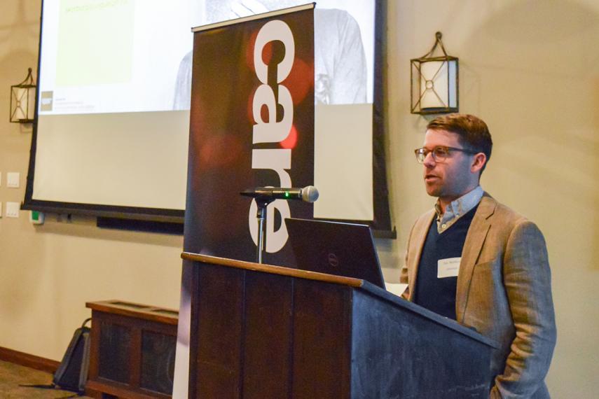 Image of Gus Skorburg speaking at CARE-AI event