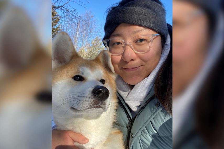 Image of Dr. Leanne Chen and her dog.