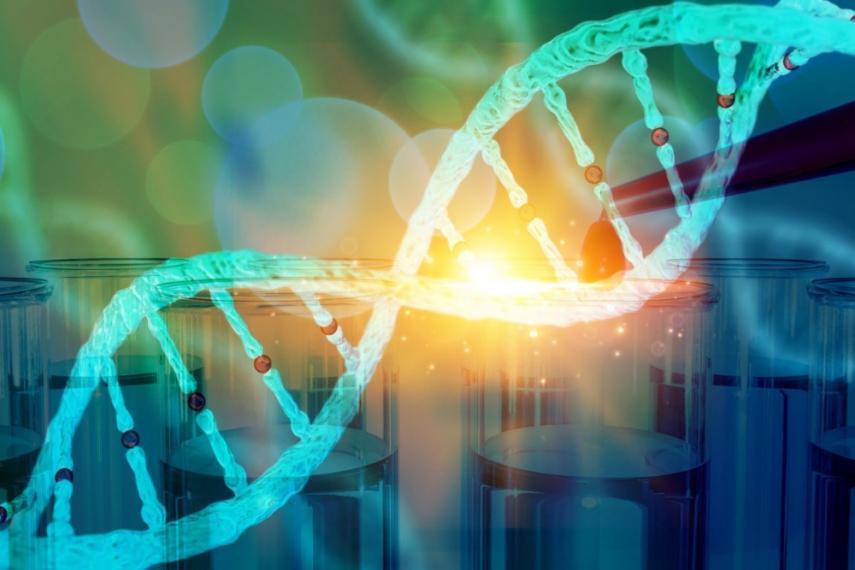 Colourful DNA representation.