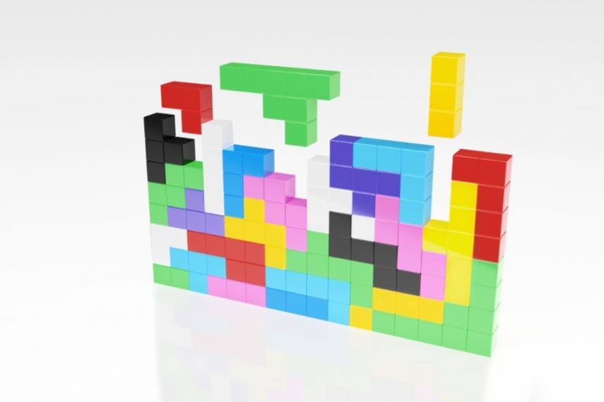 Colourful depiction of Tetris