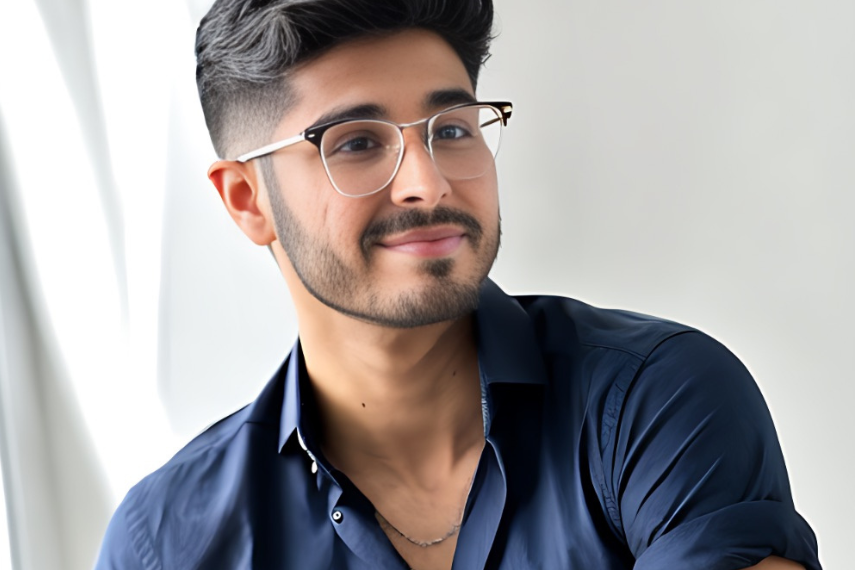 headshot of Rithik Choudhary wearing glasses.